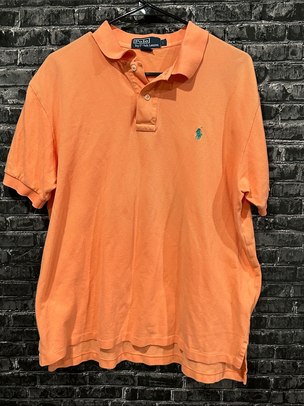 Ralph Lauren Orange Polo Shirt with teal Label